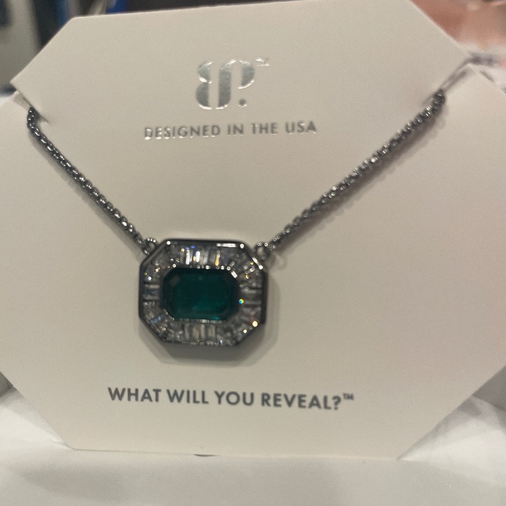 Lab created emerald BP May necklace